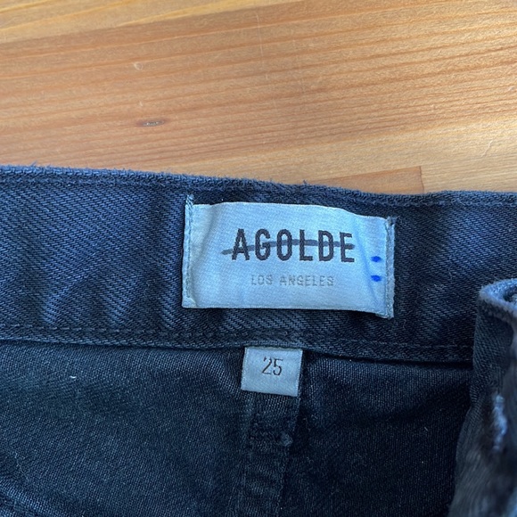 Agolde 90’s Pinch Waist High Rise Straight Jeans Size 25 Black - Picture 10 of 11